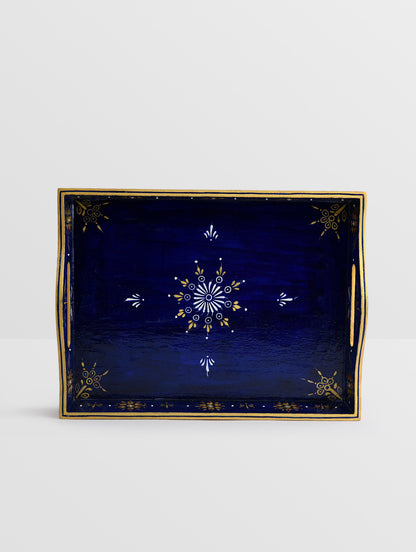 Hand Painted Tray - Mughal Embossed