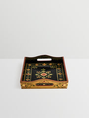 Hand Painted tray set of 2 : Mughal Floral